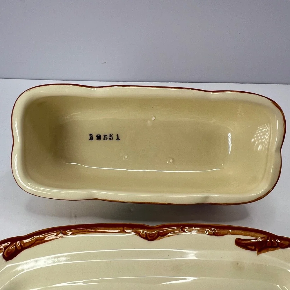 Franciscan Apple Butter Dish with Lid 1949-1953 Vintage Hand Painted USA Made